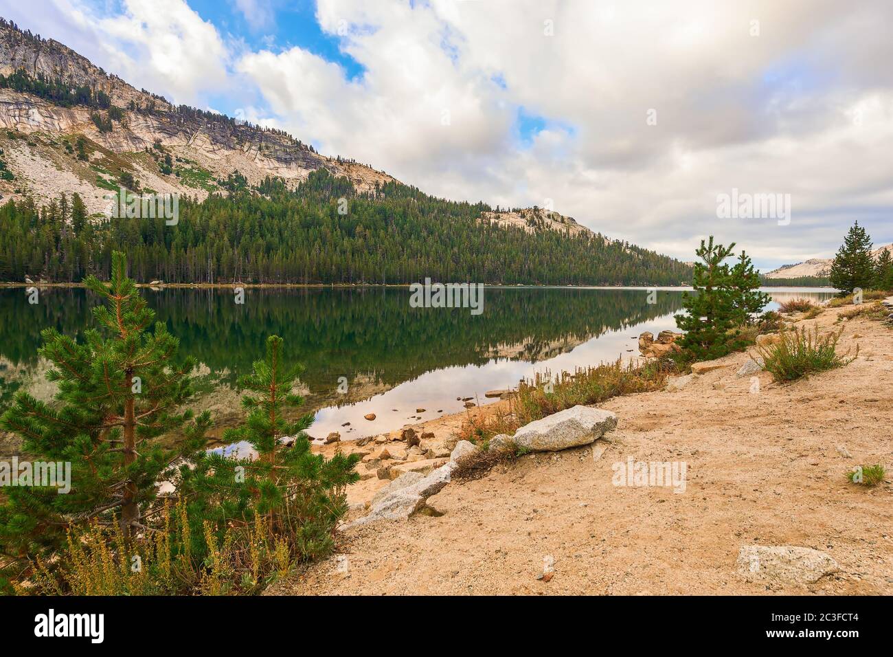View of alpine Tenaya lake in Yosemite National Park. California.USA Stock Photo