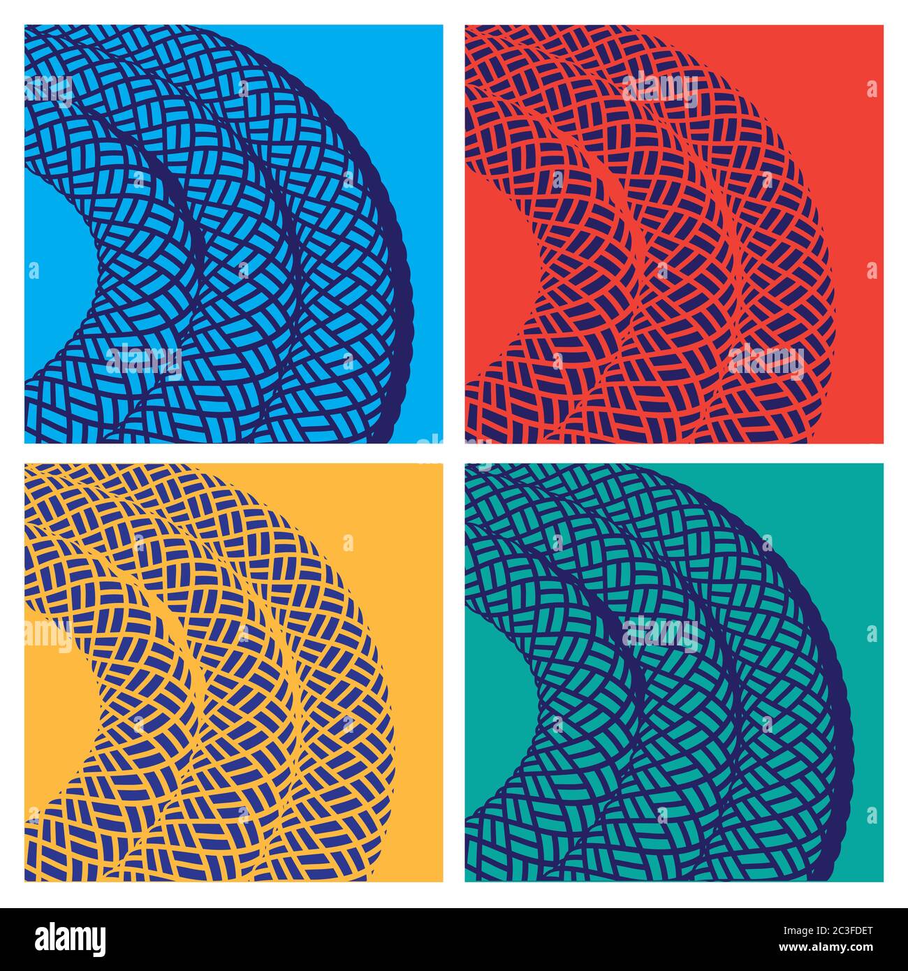 stylized vector illustration in pop art style. rope in different colors Stock Vector