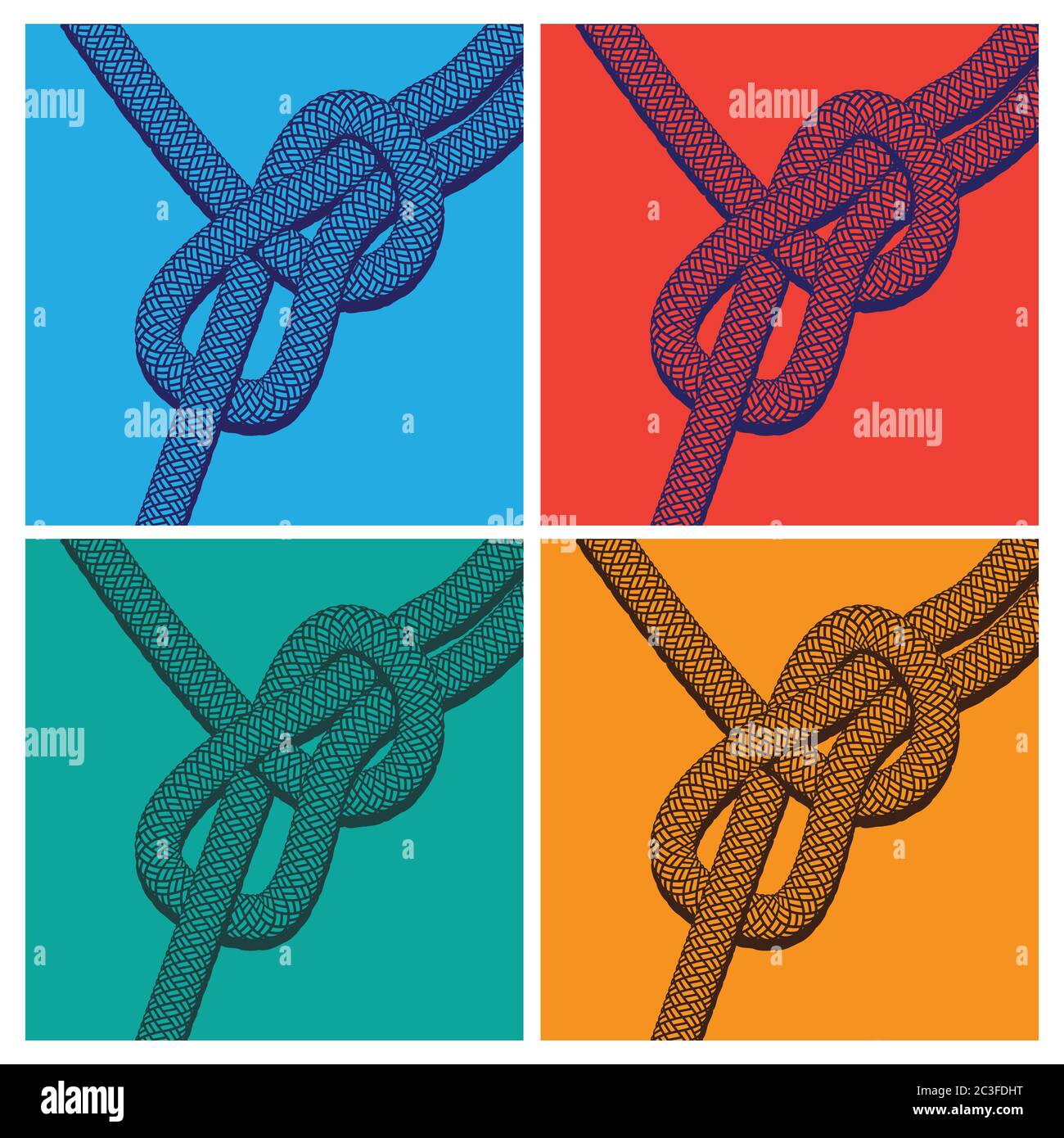 stylized pop art vector illustration of knots Stock Vector