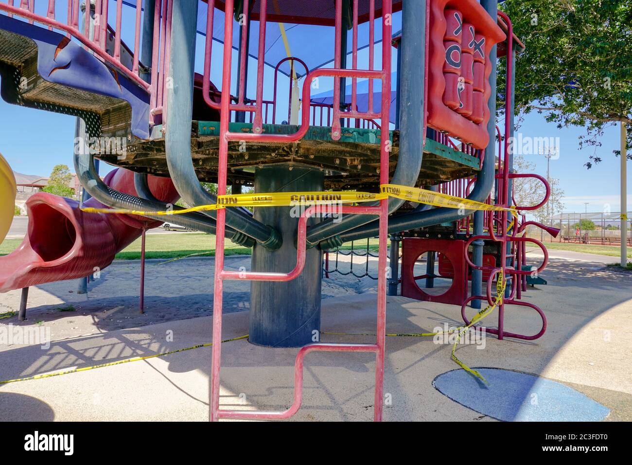 Blocked off playground during coronavirus Stock Photo - Alamy