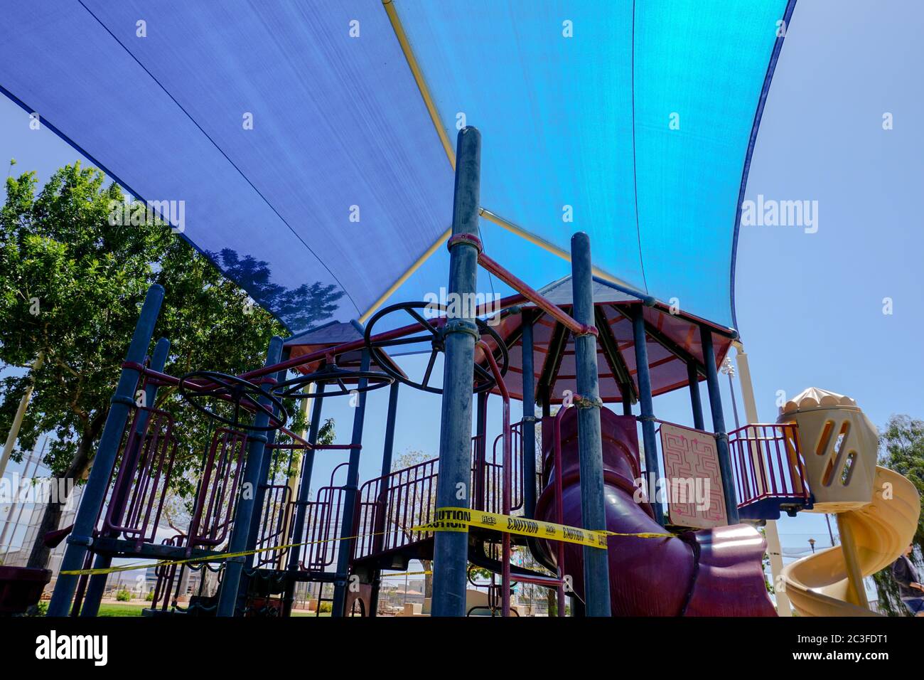 Blocked off playground during coronavirus Stock Photo - Alamy