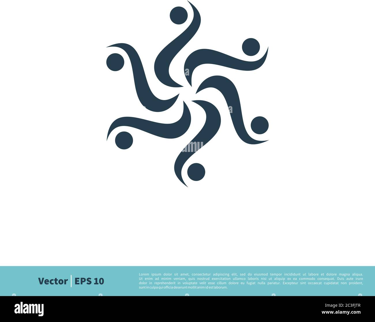 Abstract Human Shape Circular Flower icon Vector logo Template Illustration Design. Vector EPS 10. Stock Vector