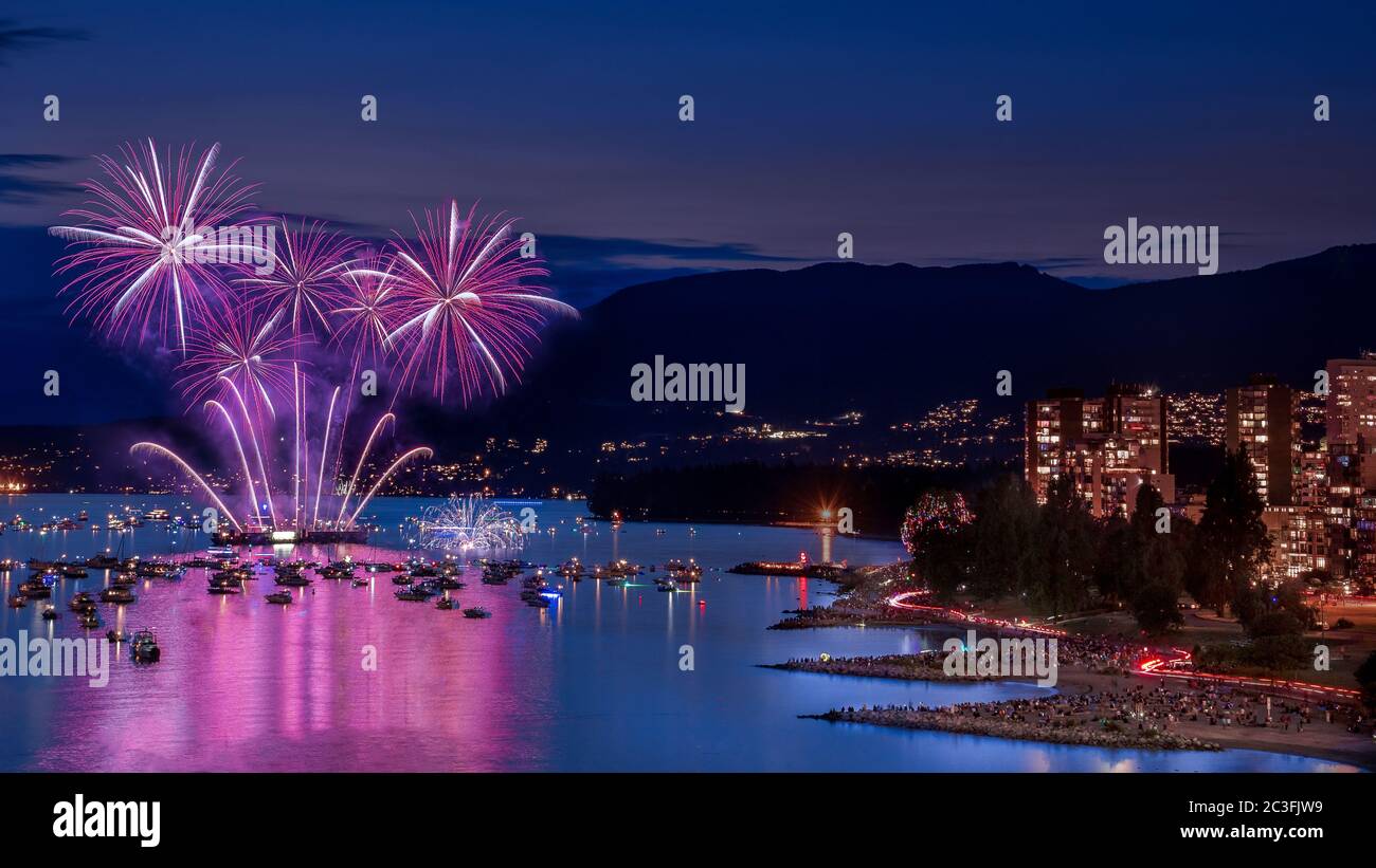 Vancouver's Celebration of Light fireworks festival Stock Photo