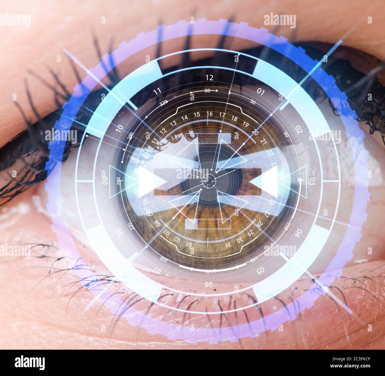Concept of sensor implanted into human eye Stock Photo - Alamy