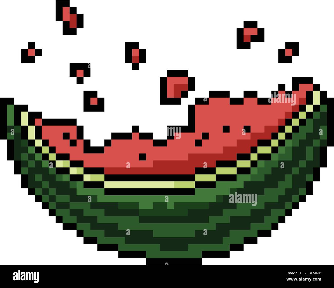 Vector Pixel Art Watermelon Piece Isolated Cartoon Stock Vector Image Art Alamy