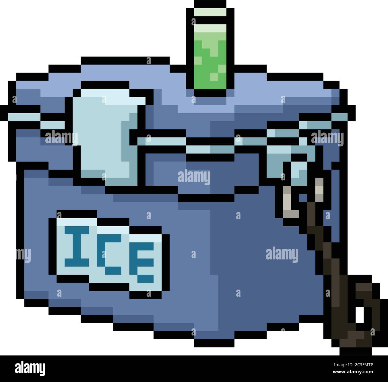 vector pixel art ice box isolated cartoon Stock Vector
