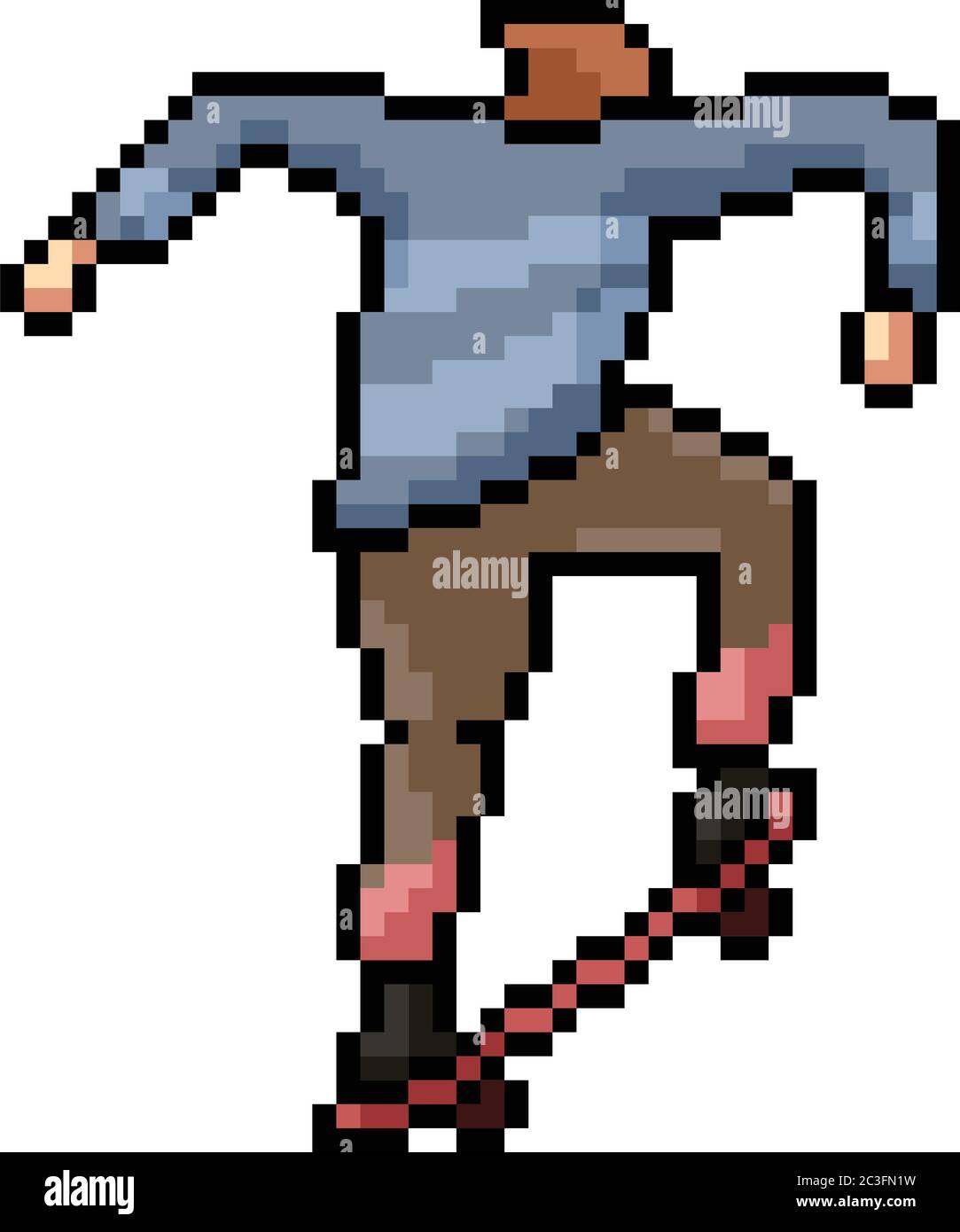 vector pixel art man skateboard isolated cartoon Stock Vector Image & Art -  Alamy