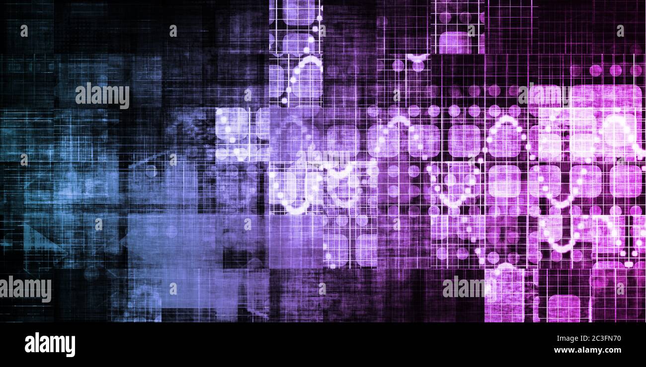 Digital Glitch Background as Abstract Technology Design Stock Photo