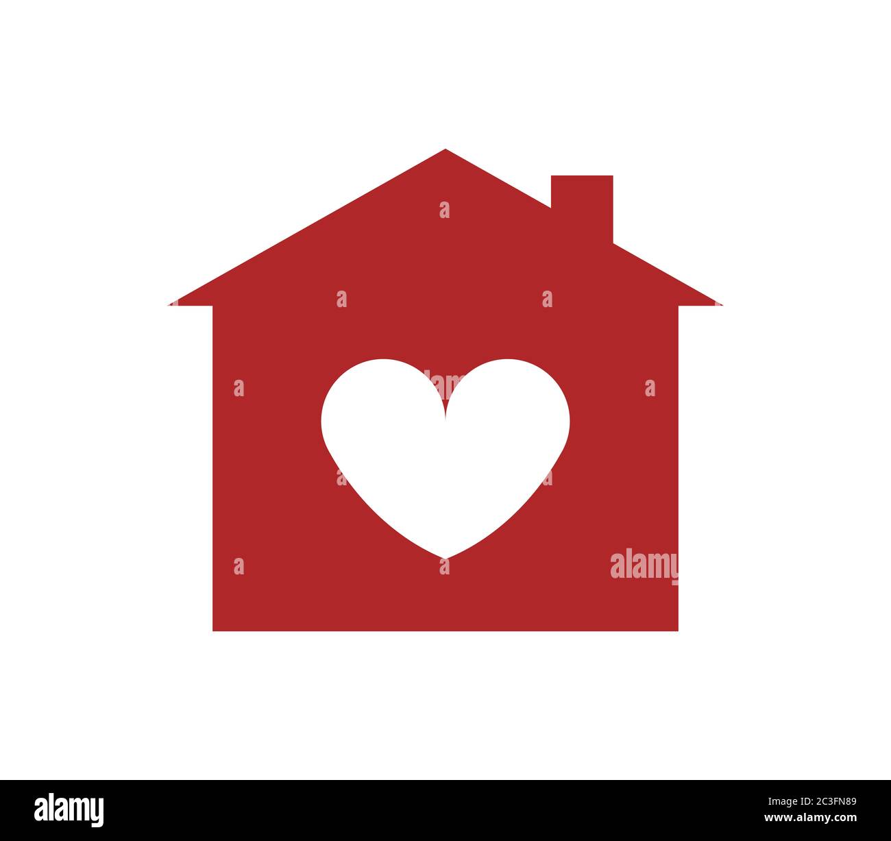 house heart icon illustrated in vector on white background Stock Photo