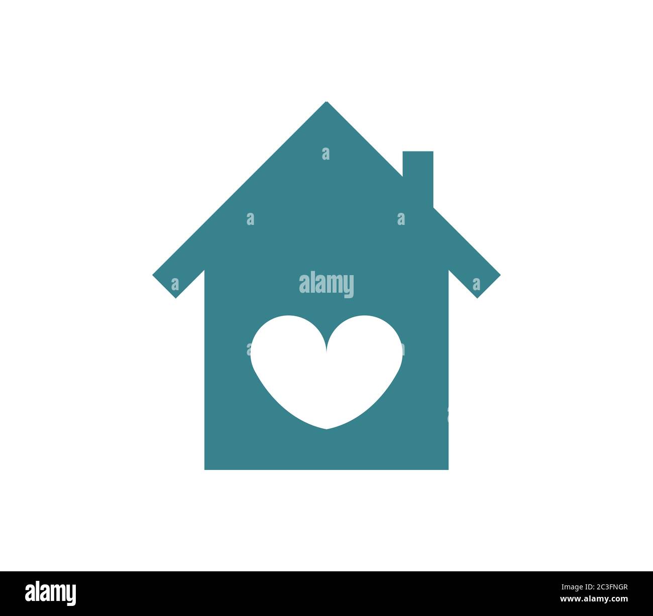 house heart icon illustrated in vector on white background Stock Photo