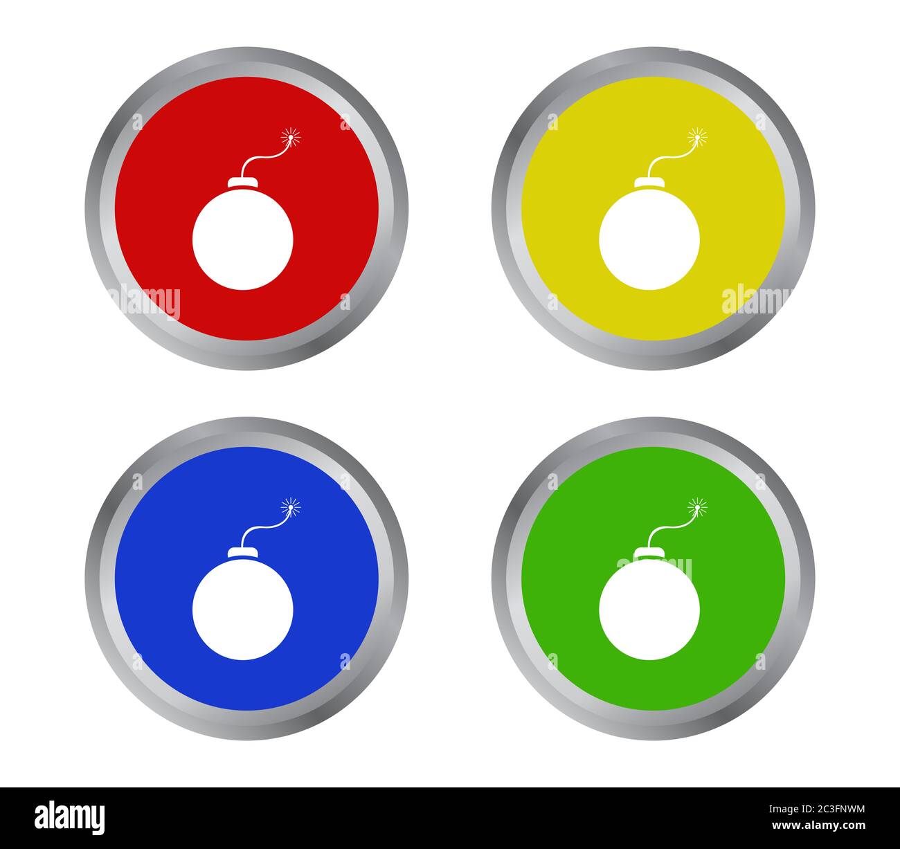 bomb icon illustrated in vector on white background Stock Photo - Alamy