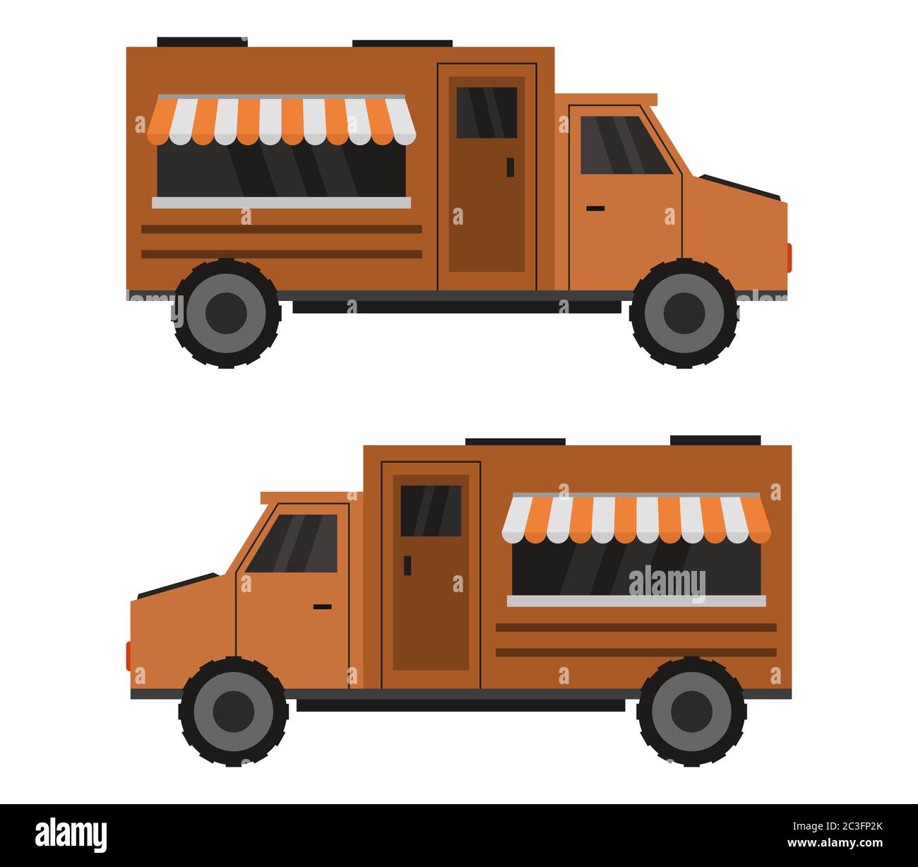 coffee truck icon illustrated in vector on white background Stock Photo