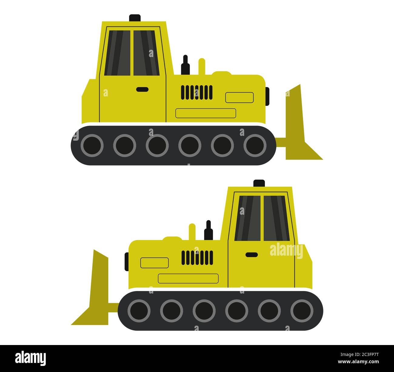bulldozer icon illustrated in vector on white background Stock Photo