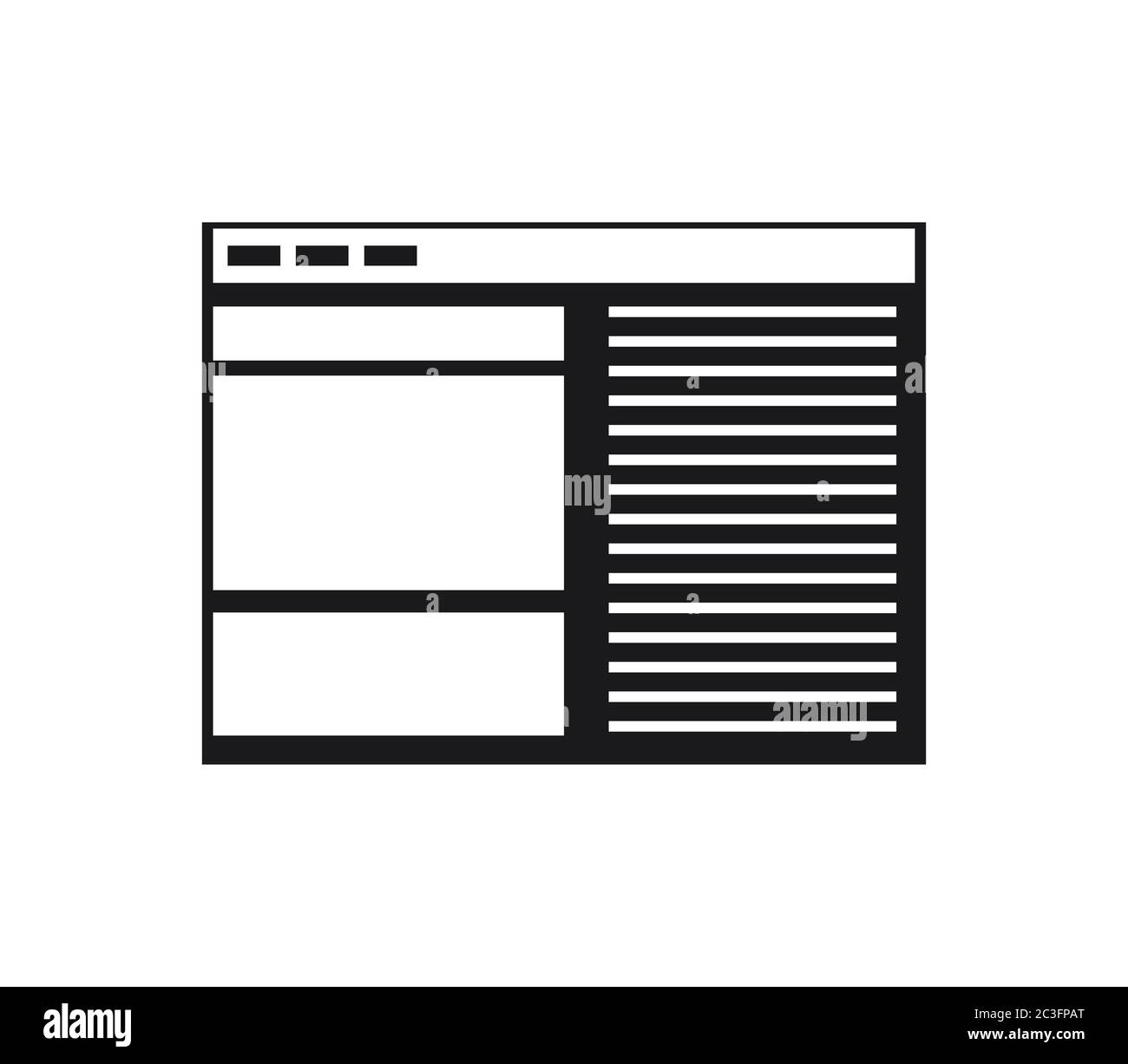 browser icon illustrated in vector on white background Stock Photo - Alamy