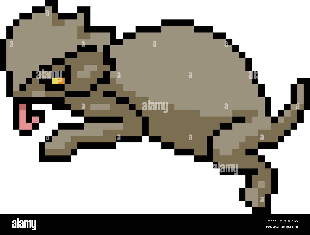 vector pixel art cat monster isolated cartoon Stock Vector Image & Art -  Alamy