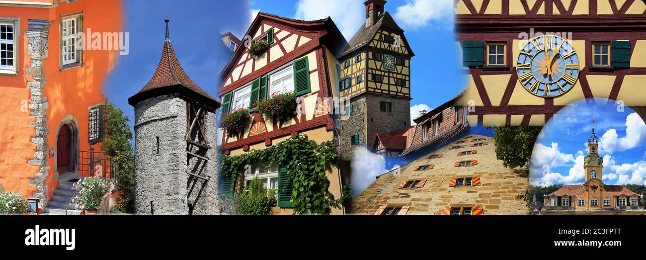 Collage from the city of Schwäbisch Hall Stock Photo