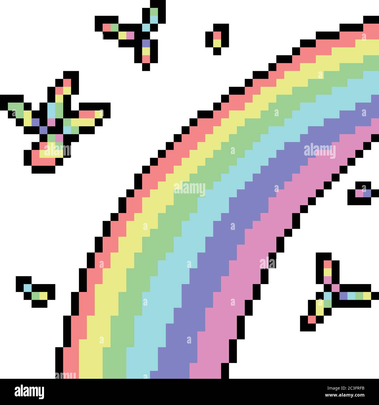 vector pixel art rainbow isolated cartoon Stock Vector Image & Art - Alamy