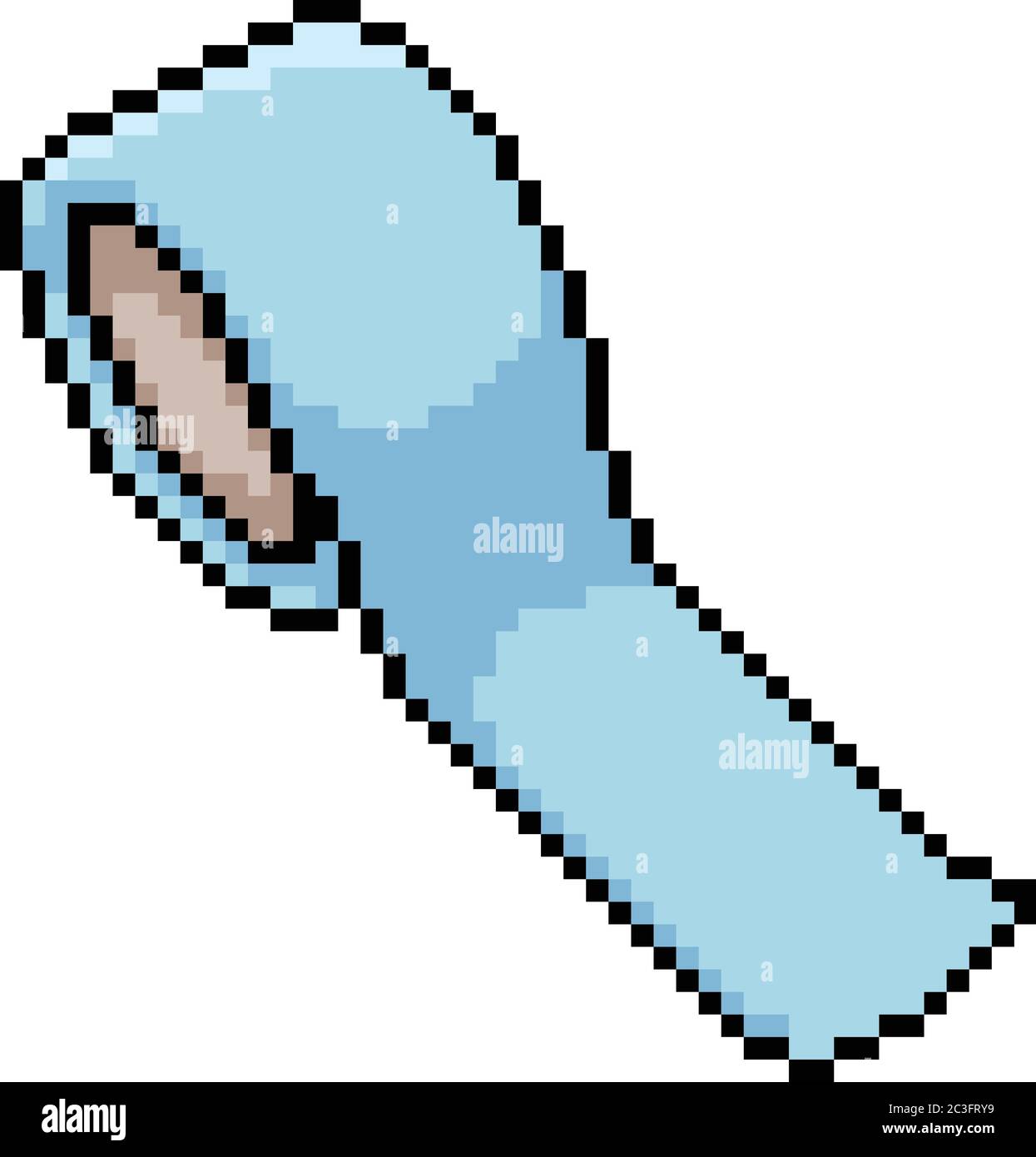 vector pixel art blue tape isolated cartoon Stock Vector Image & Art