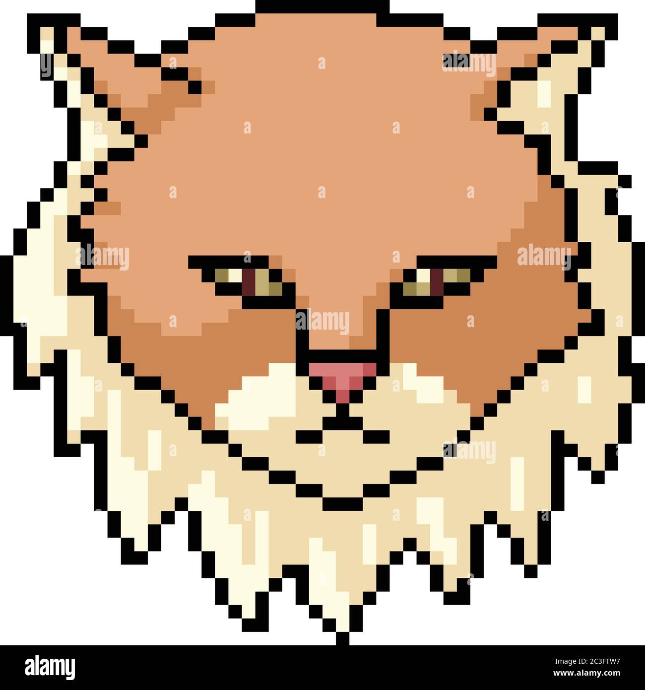 vector pixel art fat cat isolated Stock Vector Image & Art - Alamy