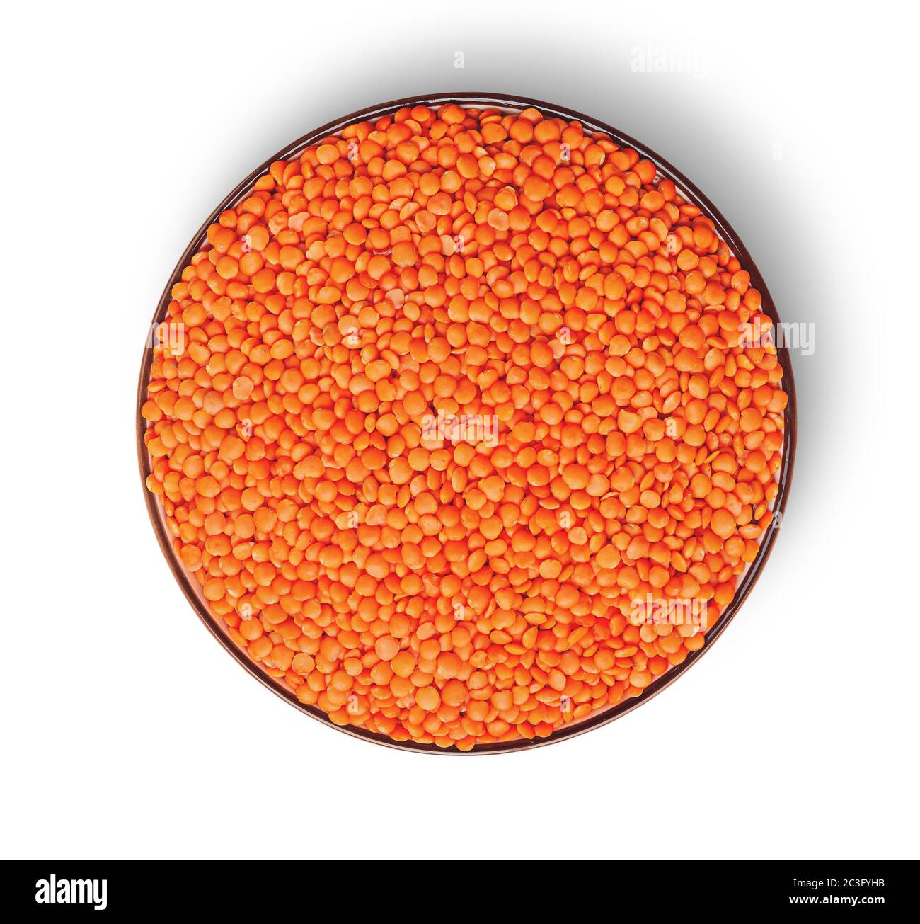 Lentils in bowl top view Stock Photo Alamy