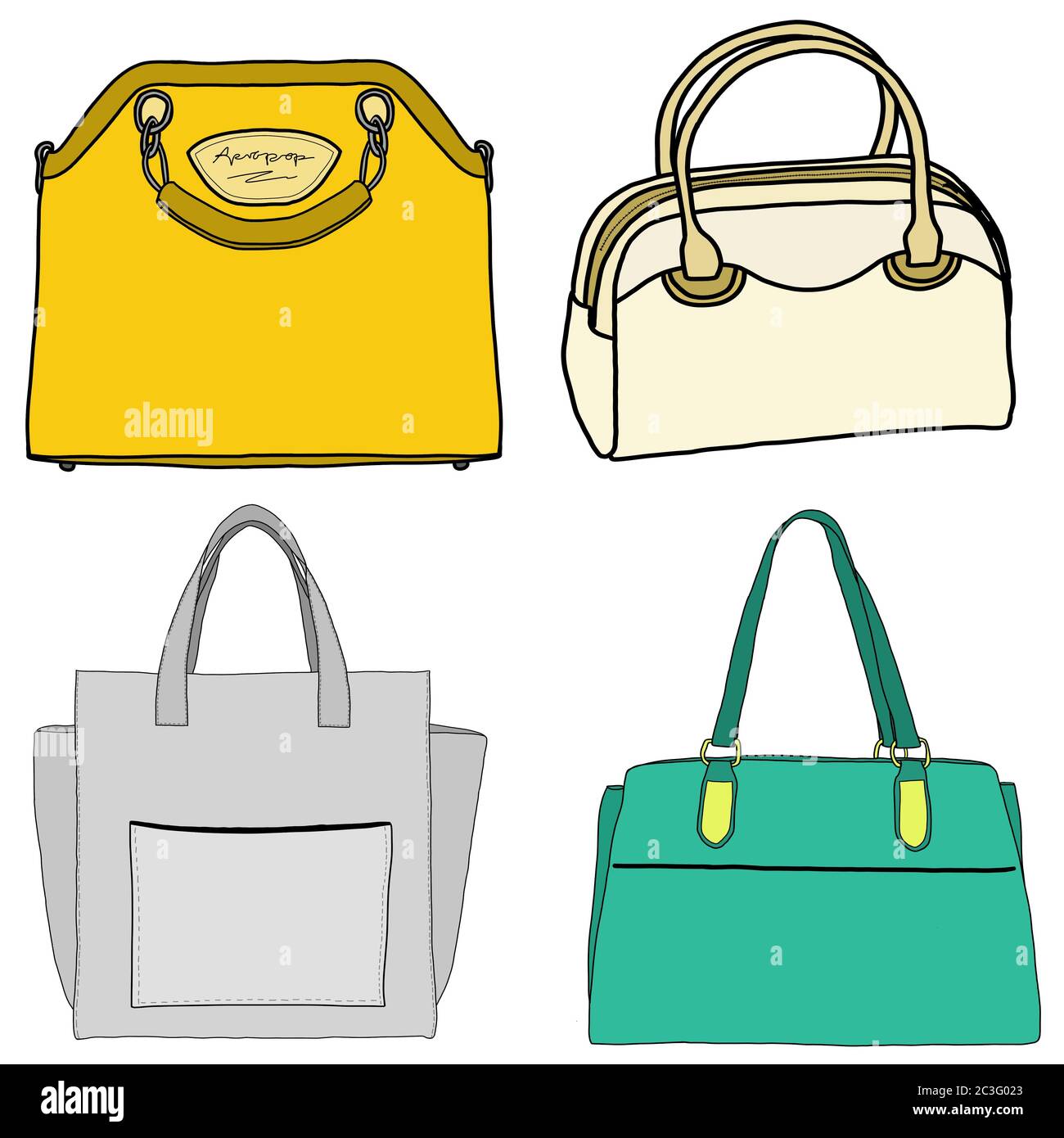 Illustration of four different purses stock photo alamy