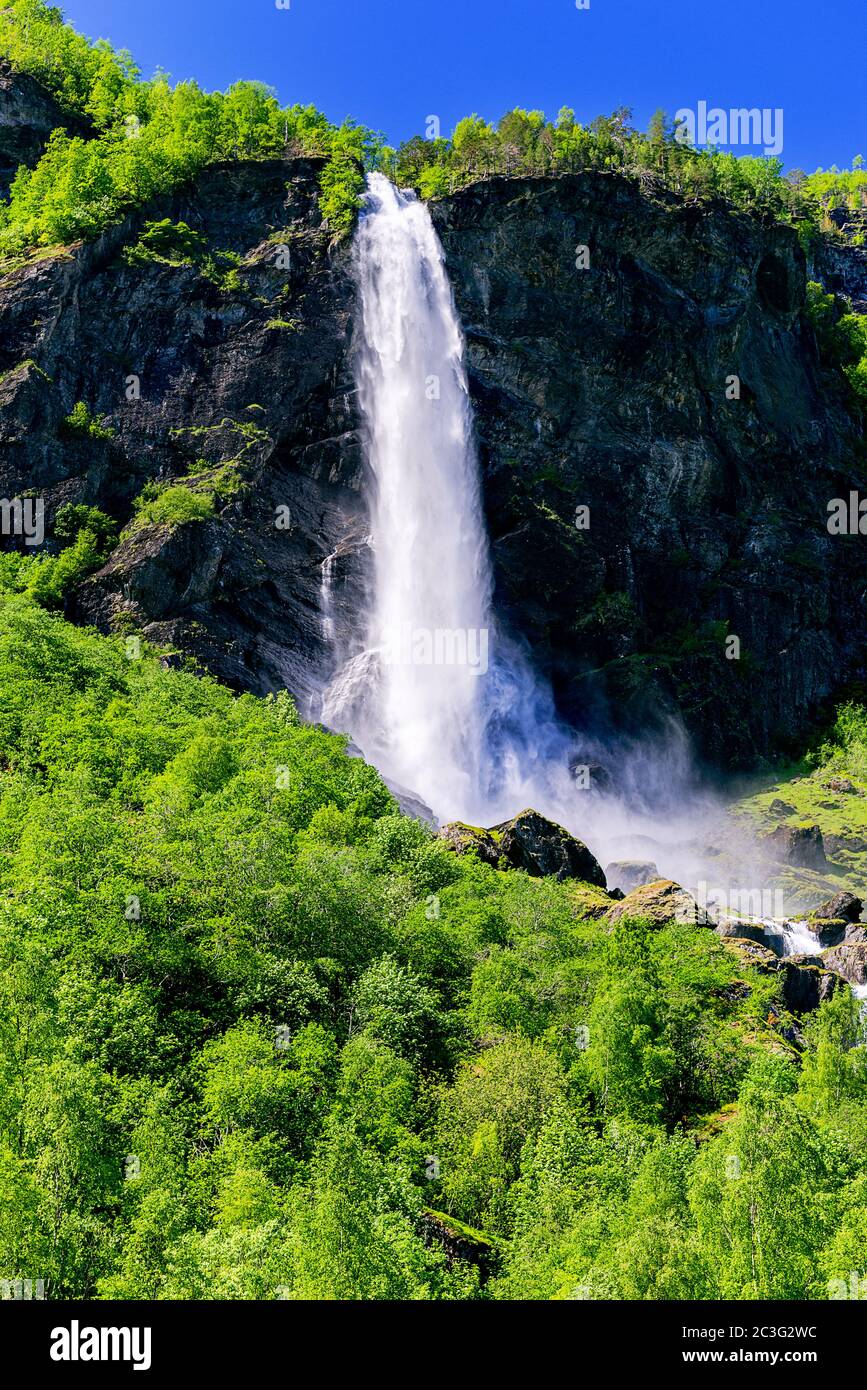 waterfall in Norway Stock Photo