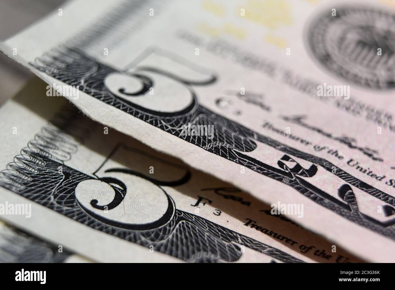 US currency in denominations of five dollar bills Stock Photo Alamy