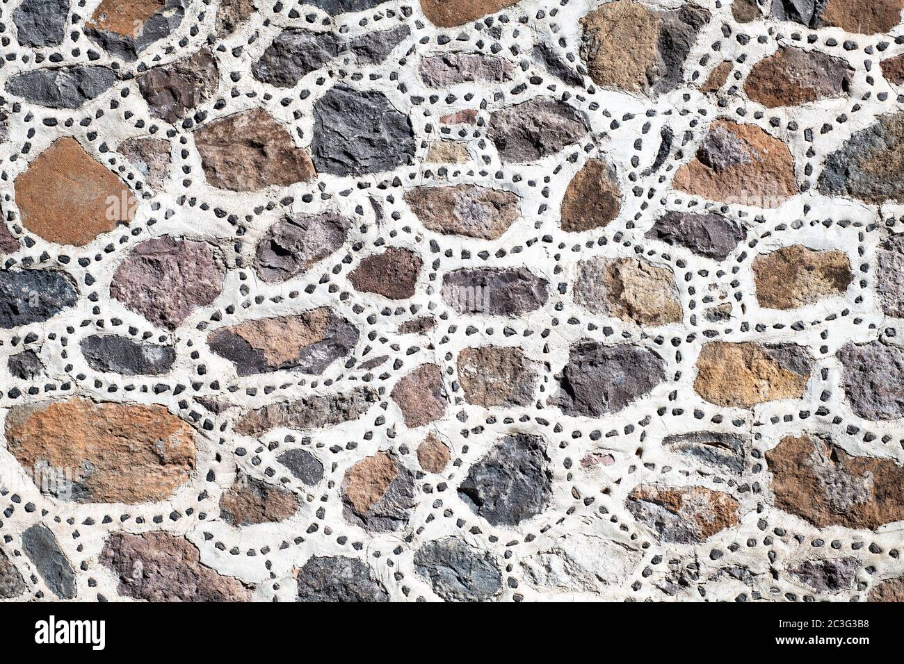 Old natural stone pavement background Stock Photo