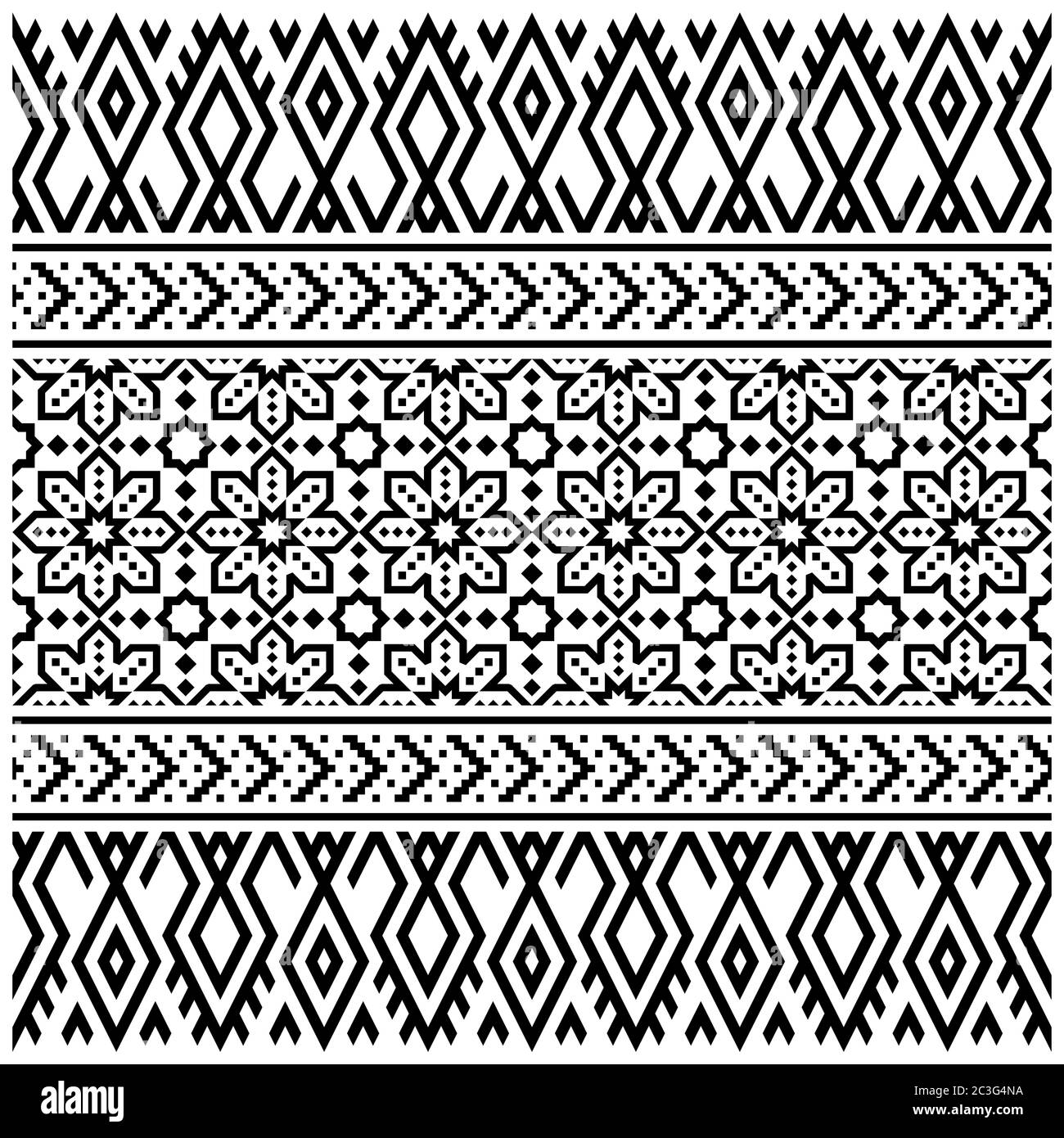 Illustration of Ornament Pattern design in black white color Stock ...