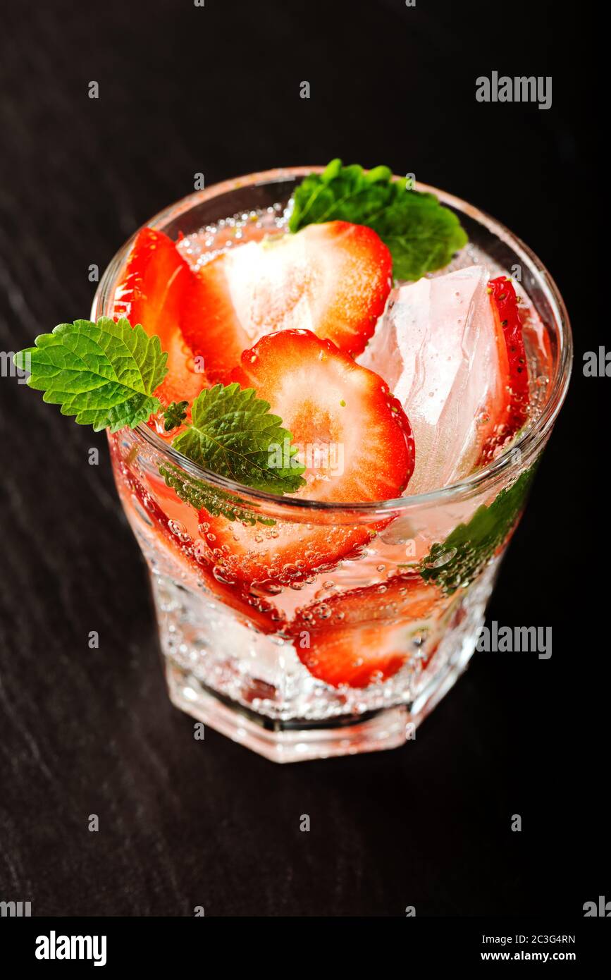 Fresh strawberry drink Stock Photo