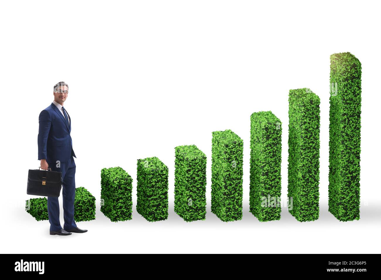 Businessman in green ecology growth concept Stock Photo