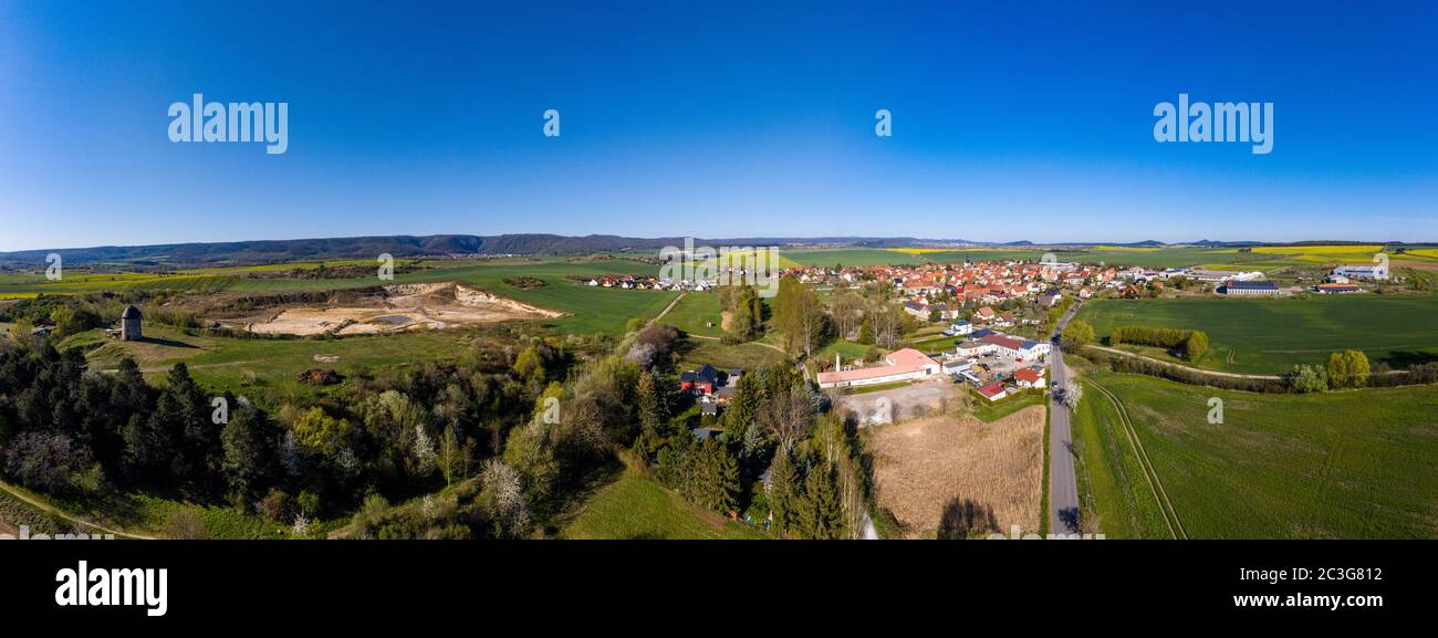 Aerial view Warnstedt county Harz Stock Photo