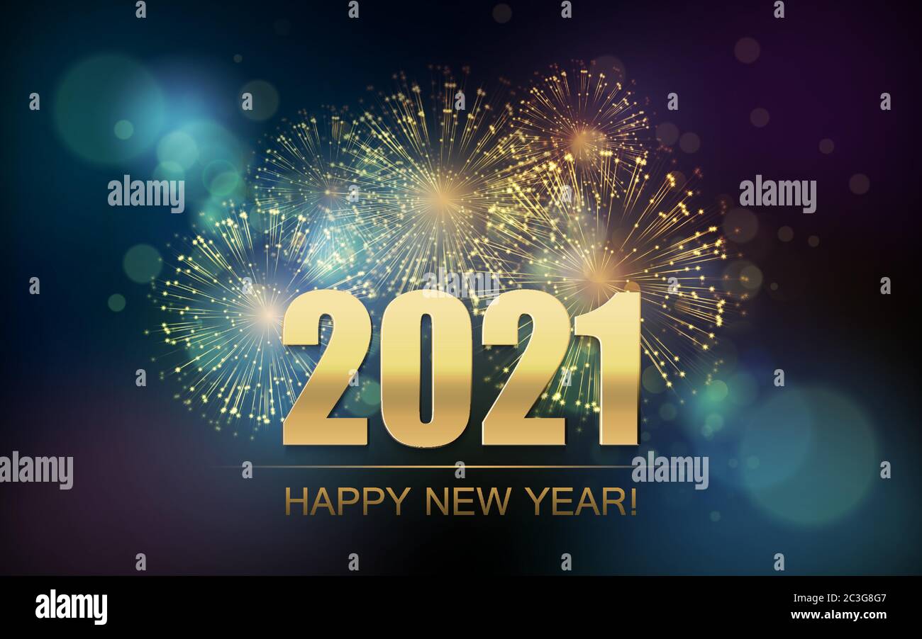 2021 New Year Abstract background with fireworks Stock Vector Image & Art -  Alamy
