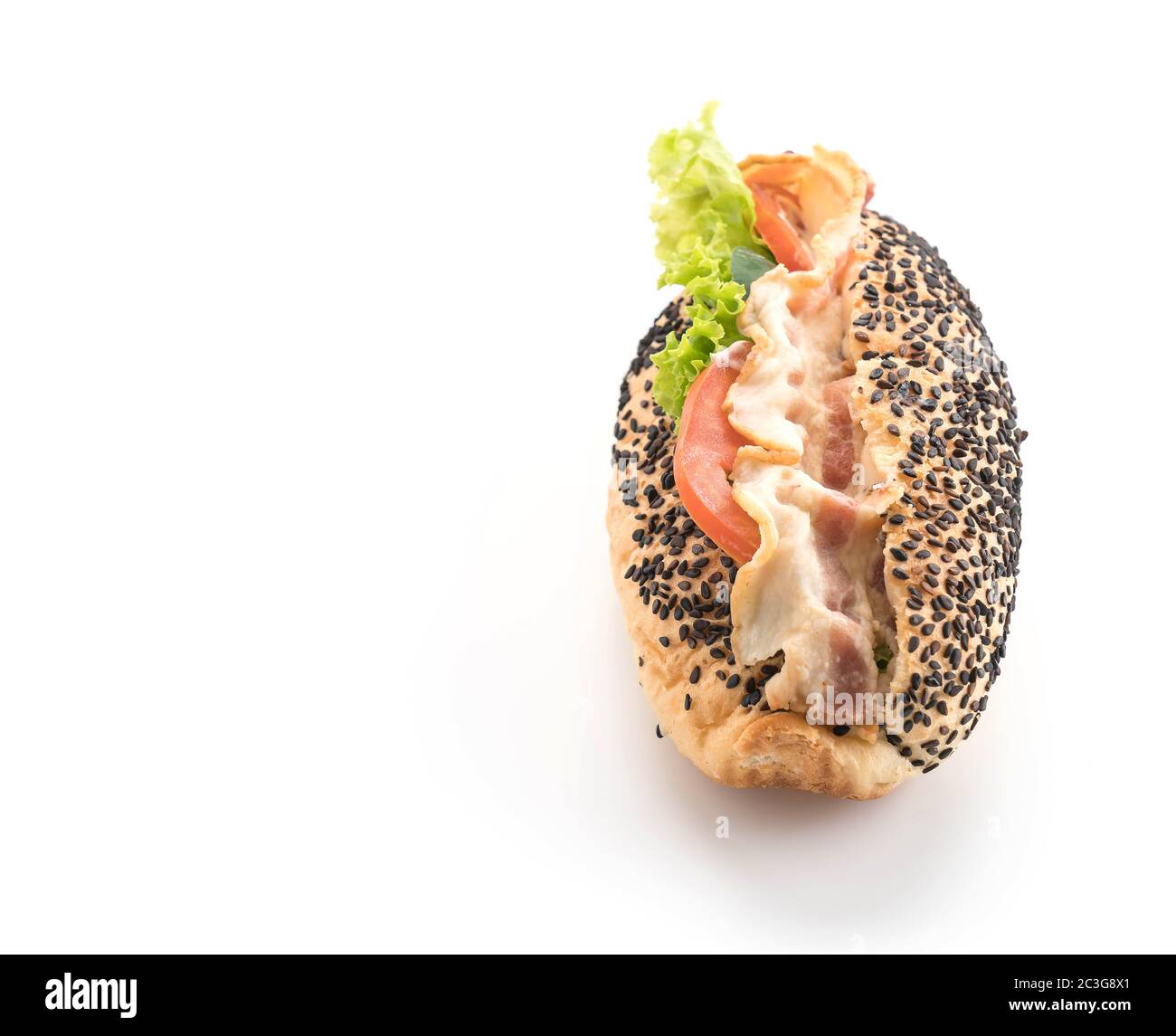 Sandwich with bacon and vegetables Stock Photo