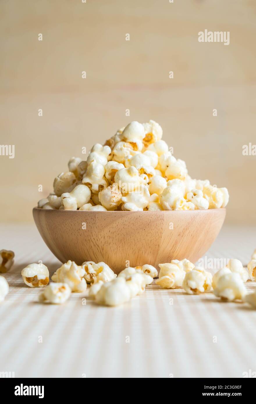 caramel popcorn on table Stock Photo