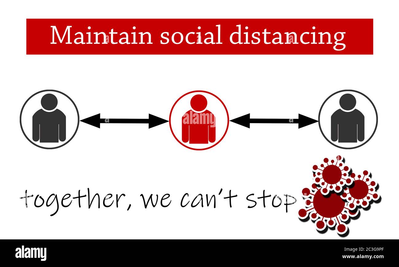 Social distancing concept to stop virus, 3d rendering Stock Photo - Alamy