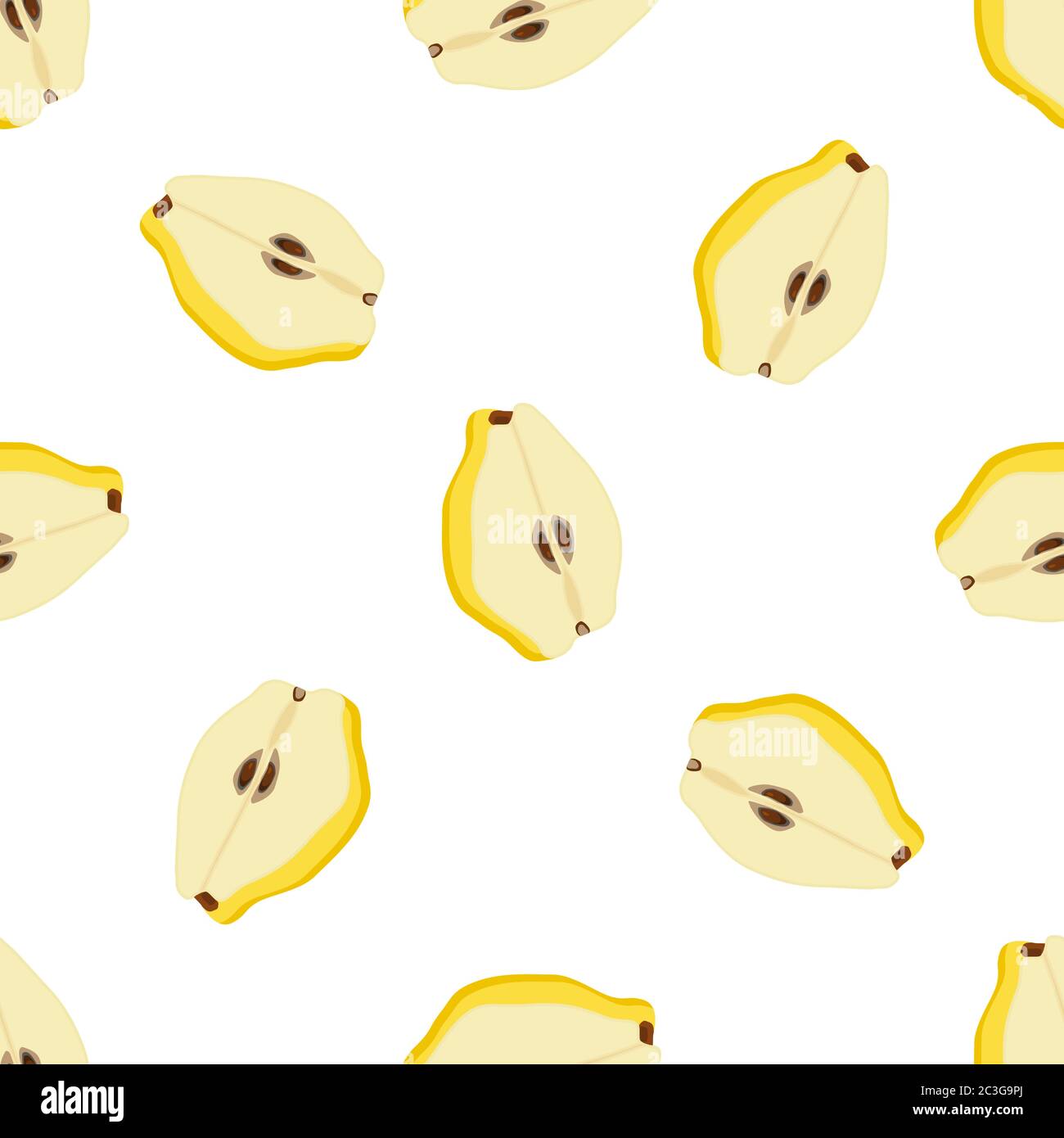 Illustration on theme big colored seamless quince, bright fruit pattern ...