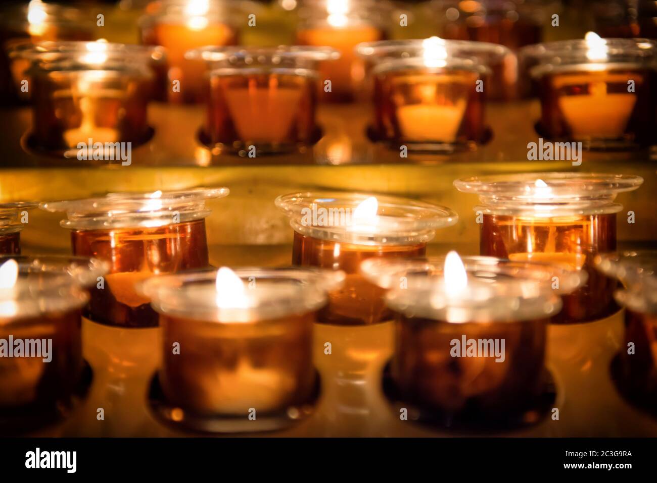 Candle light in the church Stock Photo Alamy