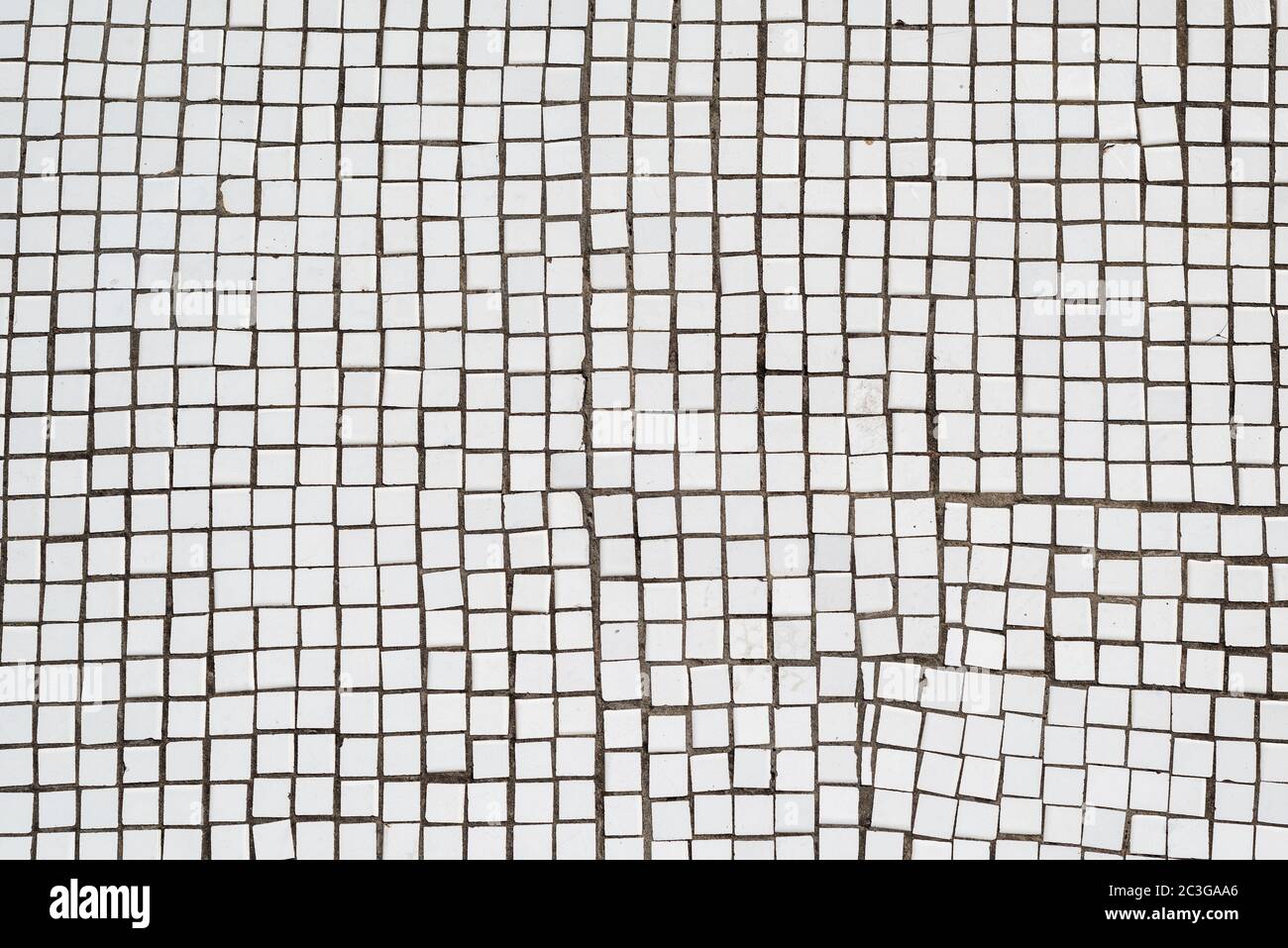 White mosaic tiles. Abstract background and texture. Stock Photo