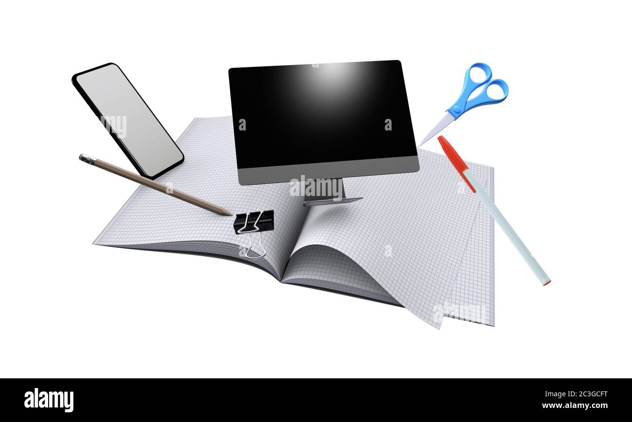 A E-learning and Online Education for Student and University Stock Photo