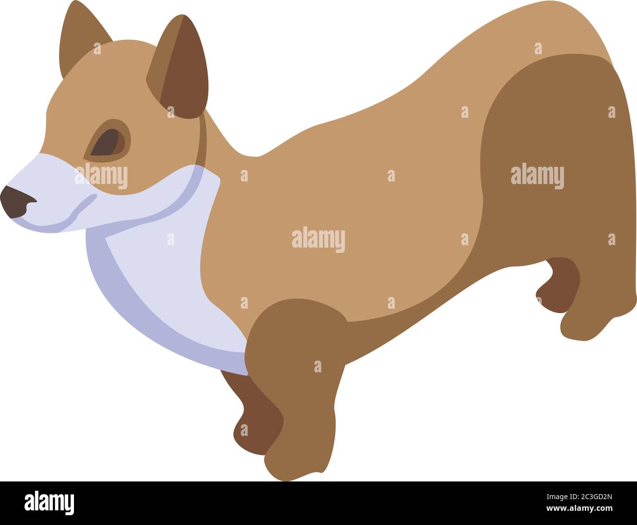 Domestic corgi dog icon, isometric style Stock Vector