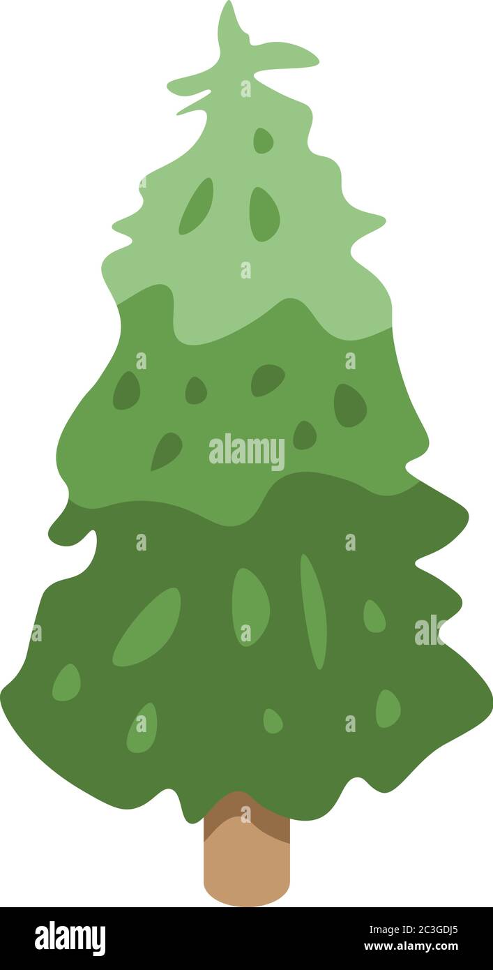 Mountain fir tree icon, isometric style Stock Vector