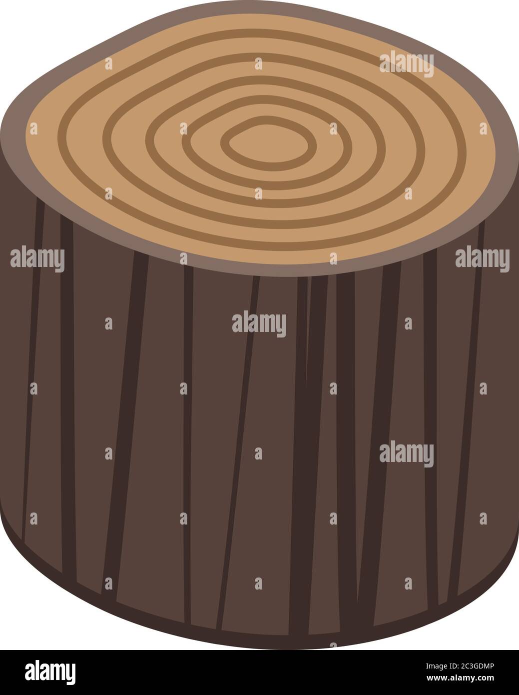 Cutted tree stump icon, isometric style Stock Vector