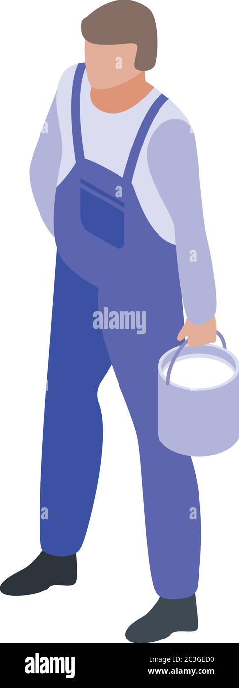 Milk farmer icon, isometric style Stock Vector Image & Art - Alamy