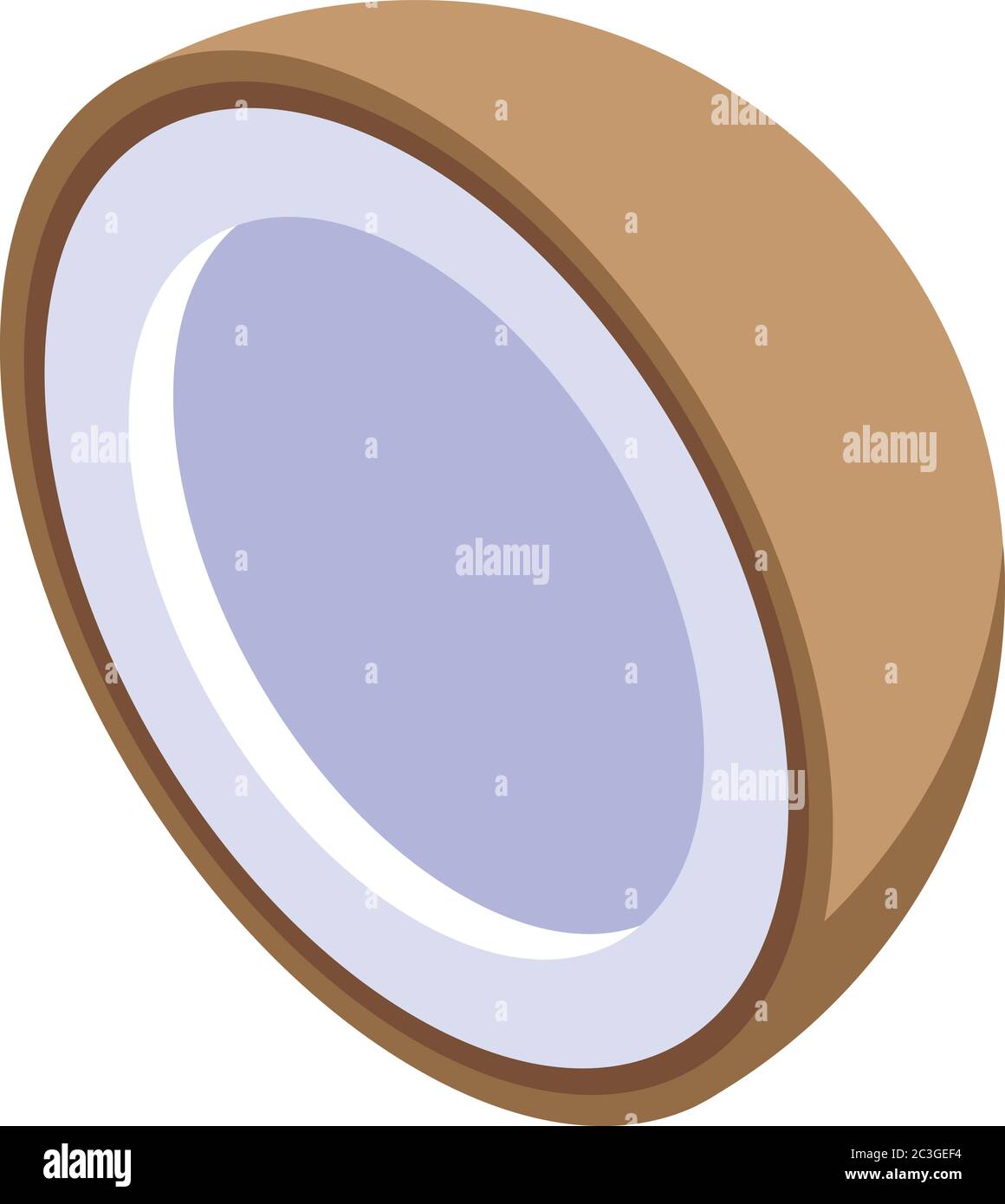 Half coconut icon, isometric style Stock Vector