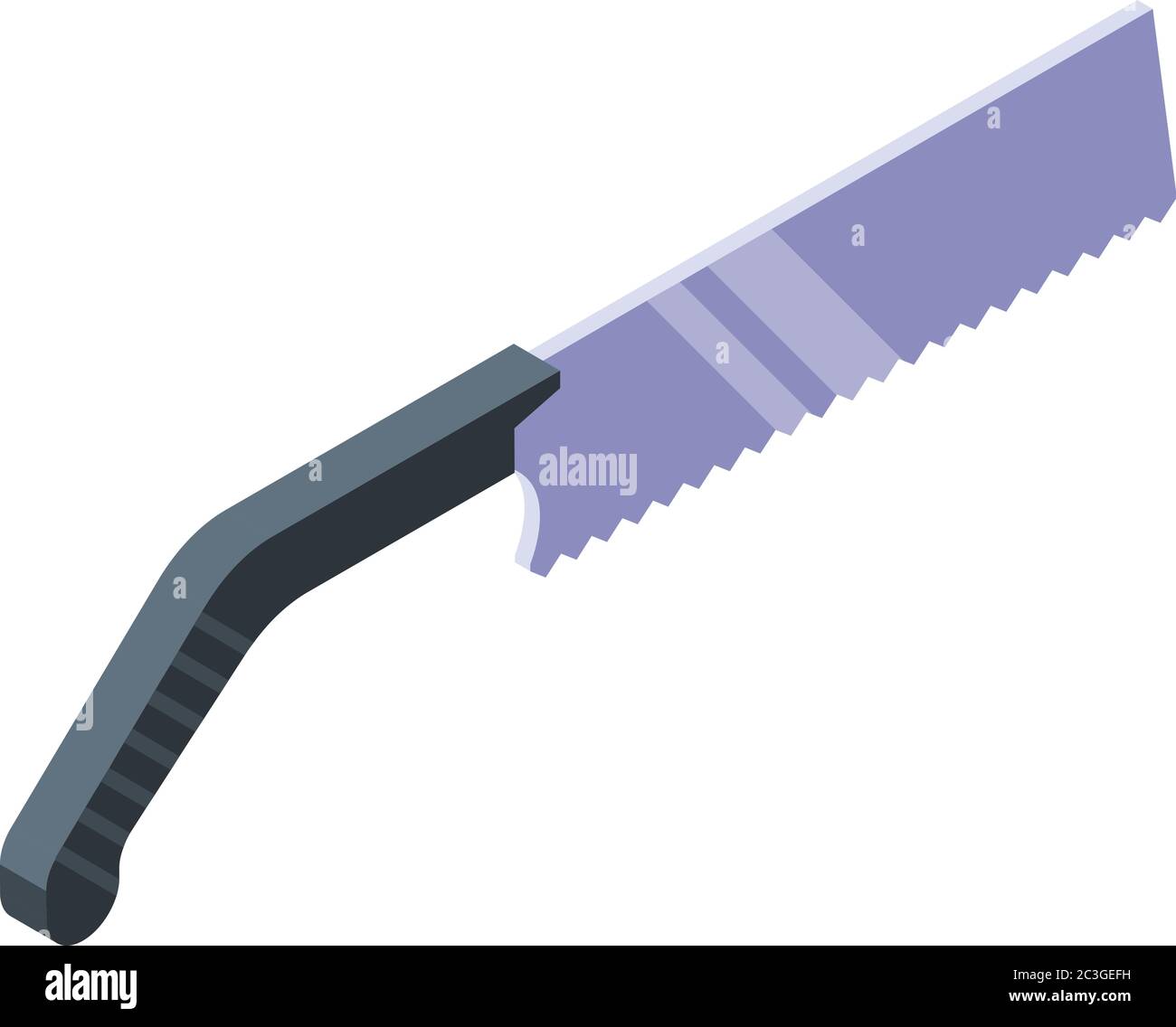 Tree small hand saw icon, isometric style Stock Vector