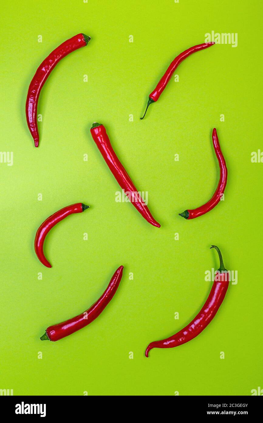 Ripe pods of red hot pepper. Stock Photo