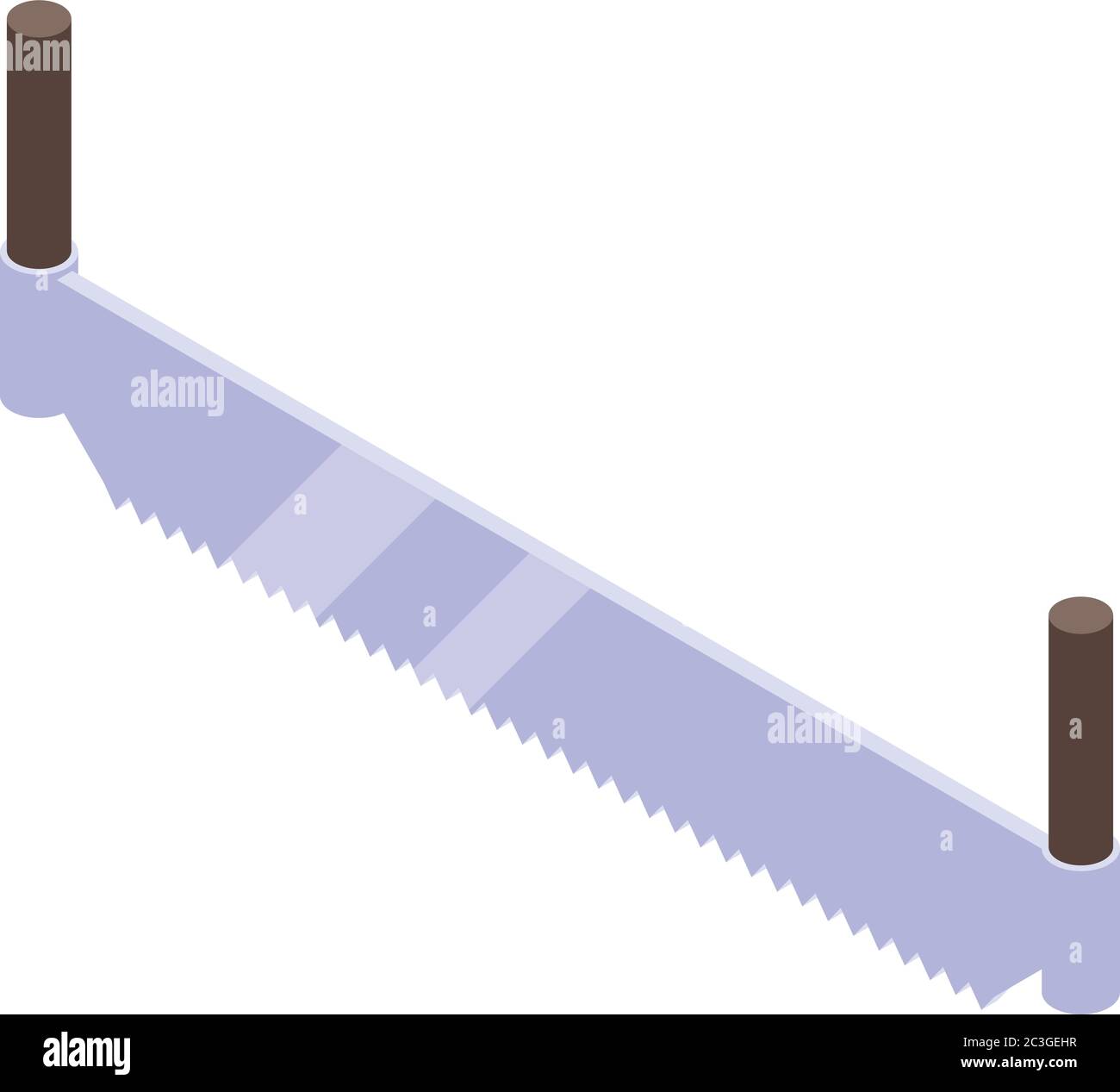 Double hand saw icon, isometric style Stock Vector
