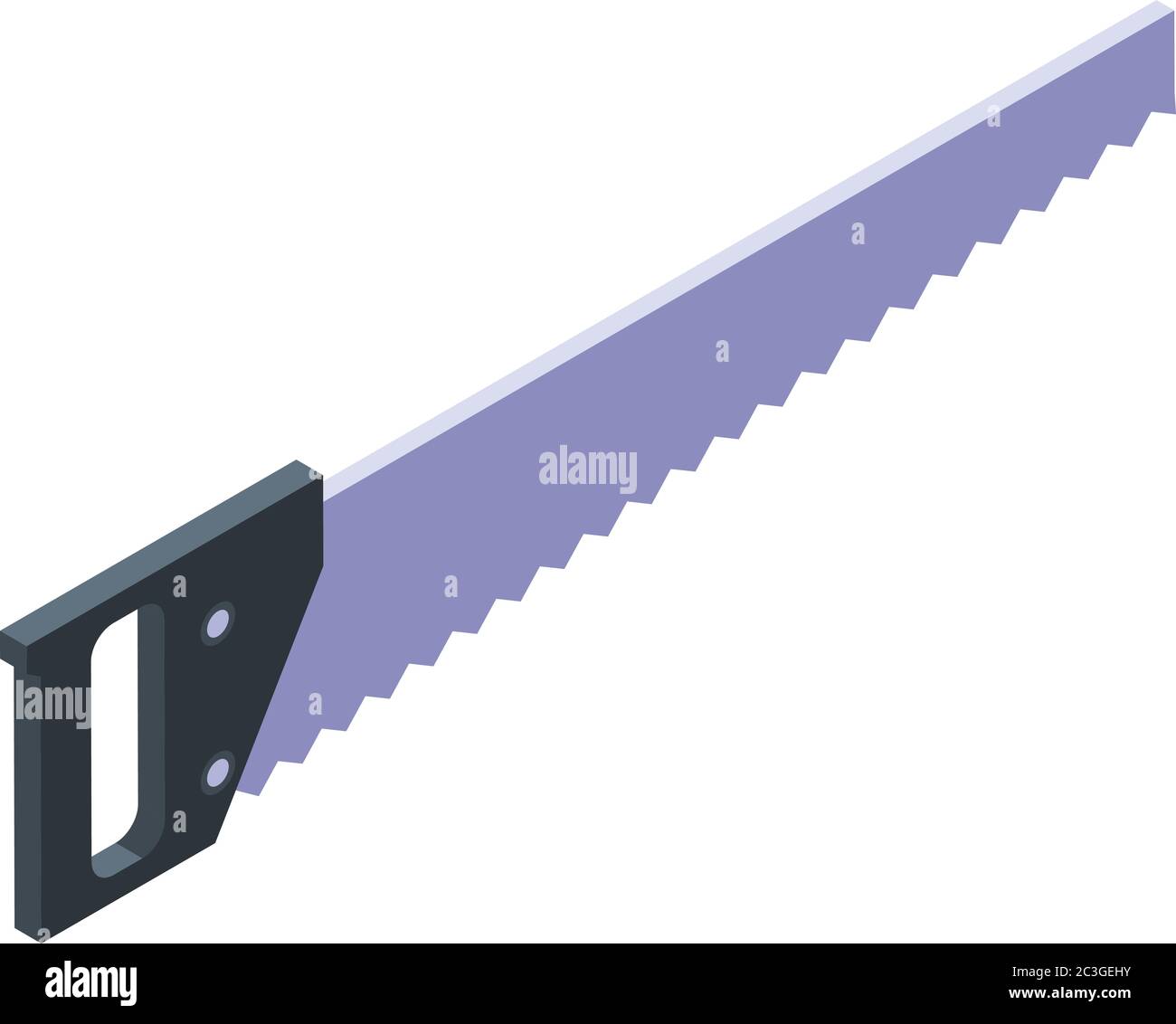 Hand saw icon, isometric style Stock Vector