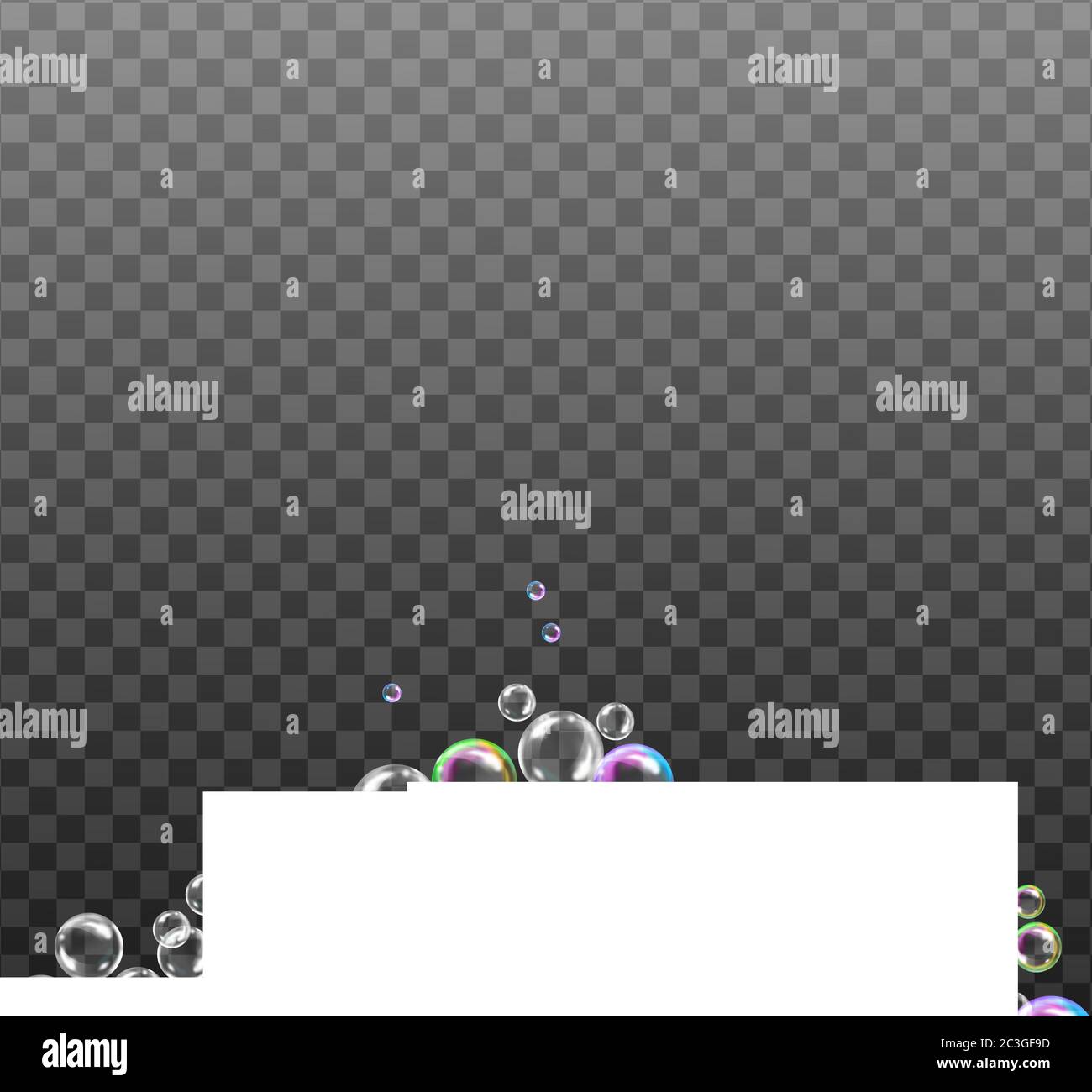 Transparent rainbow soap bubbles on checkered background Stock Vector ...